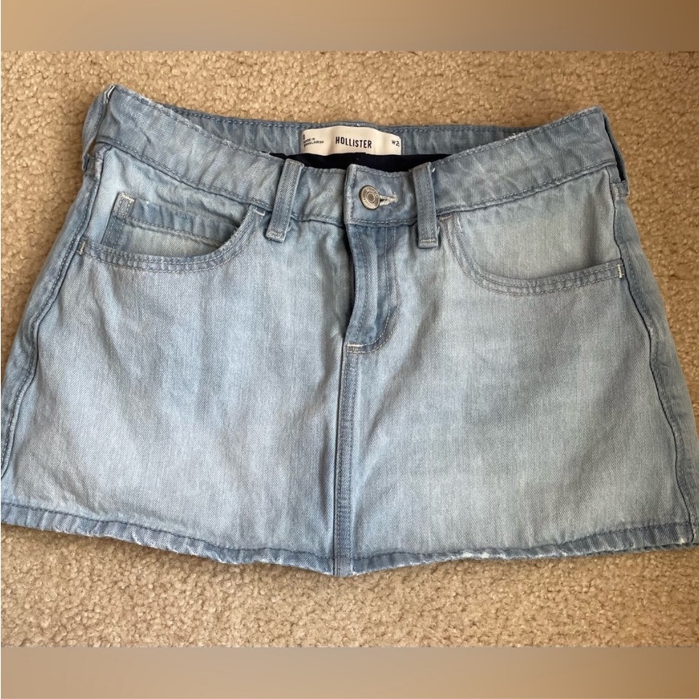 Hollister Light Blue Denim Mini Skirt